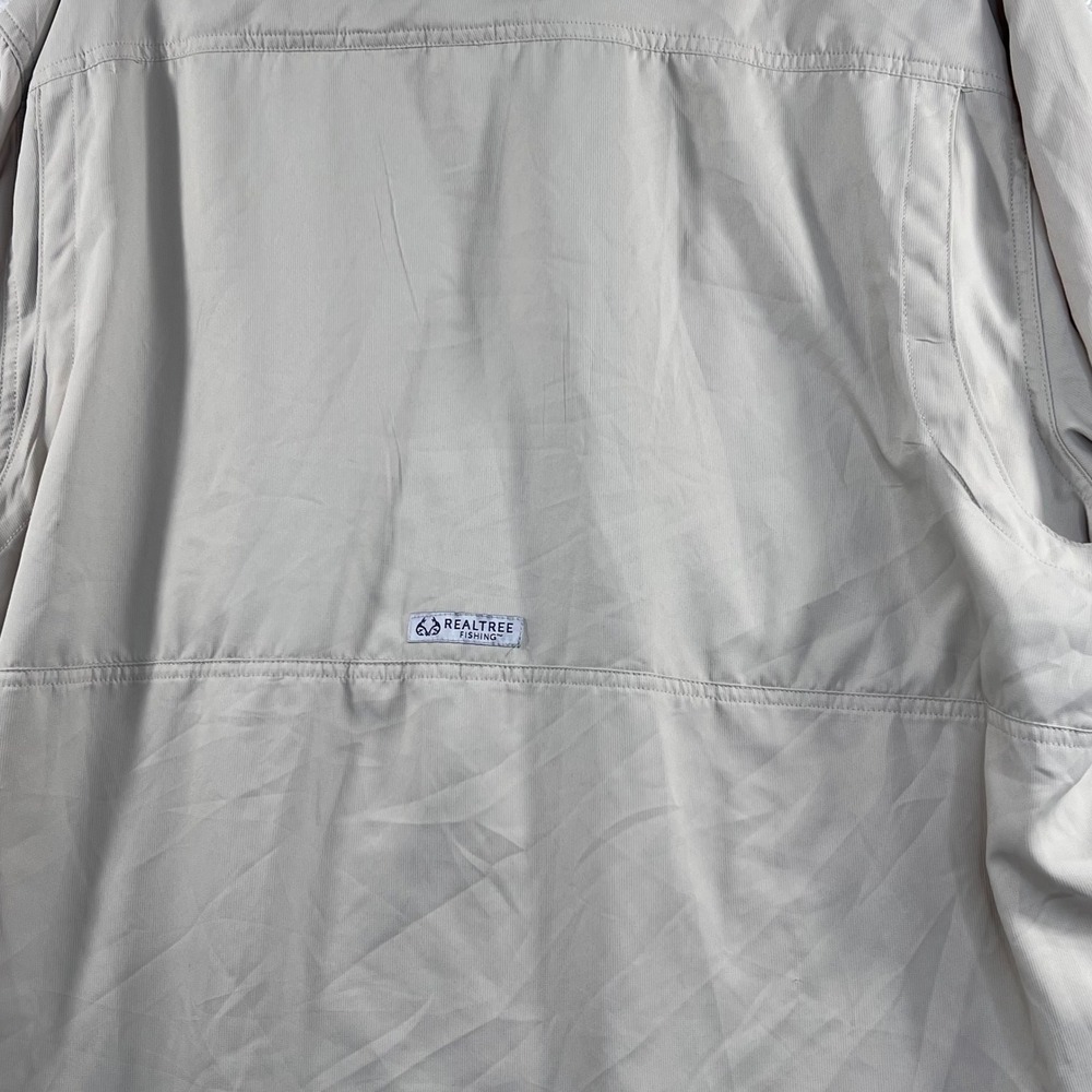 Realtree Fishing Long Sleeve Sun Shirt‎ Tan Mens 2XL Vented Pockets Performance - Picture 9 of 12